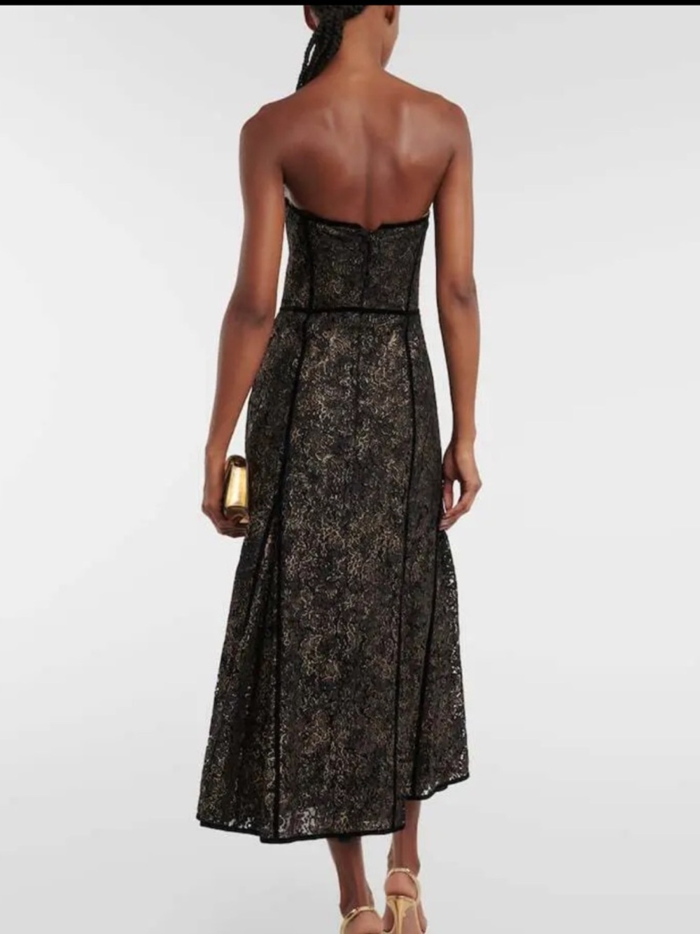 COSTARELLOS Castora strapless lace midi dress Sz 42/10 NWT - Picture 3 of 9